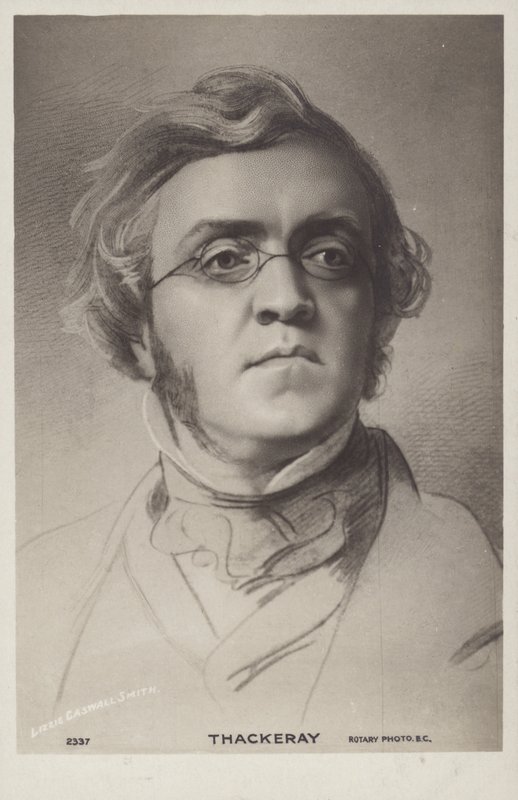William Makepeace Thackeray (1811-1863), angielski powieściopisarz (litografia) autorstwa English School