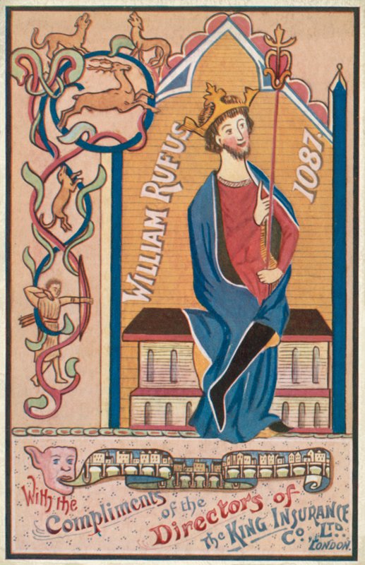 William Rufus (kolorowa litografia) autorstwa English School
