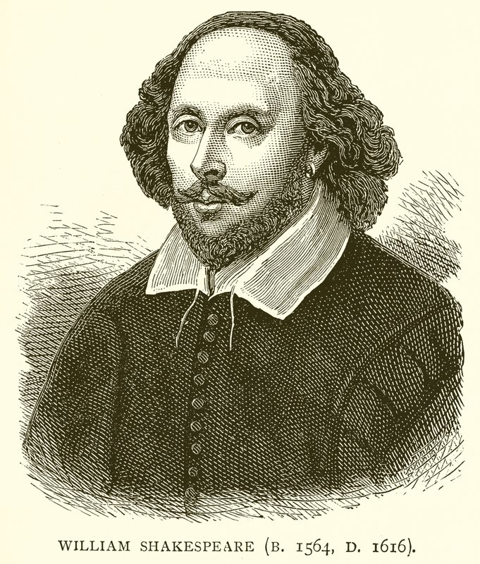 William Szekspir (ur. 1564, ur. 1616) autorstwa English School