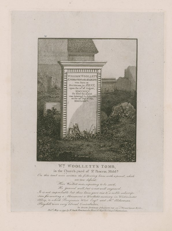 Grób Williama Woolletta autorstwa English School