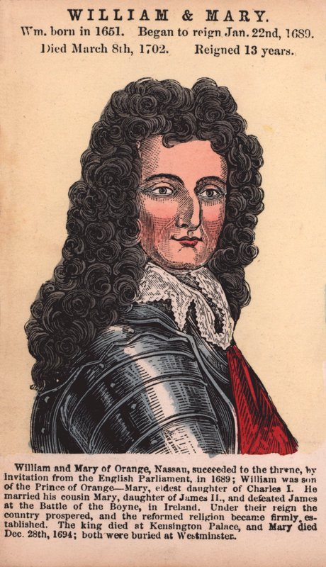 William i Mary (kolorowy grawerunek) autorstwa English School