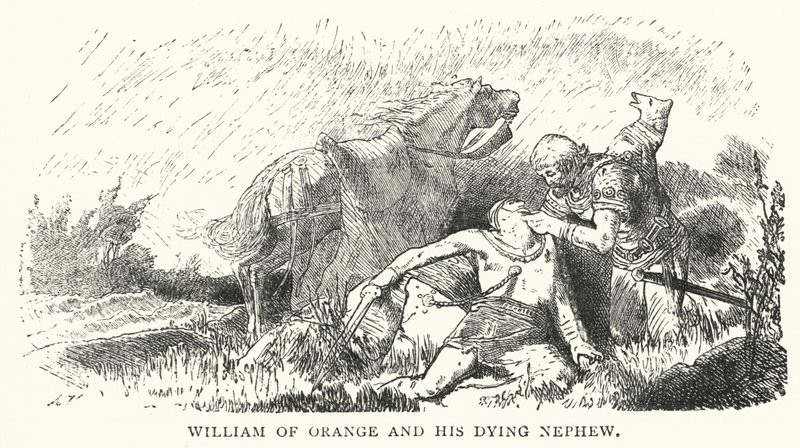 Wilhelm Orański i jego umierający siostrzeniec (grafika) autorstwa English School