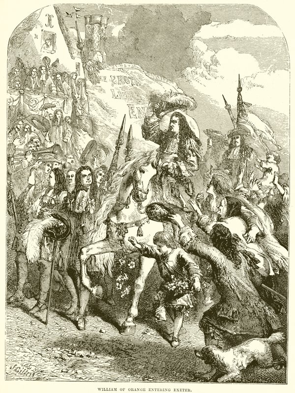 William of Orange wchodzący do Exeter autorstwa English School