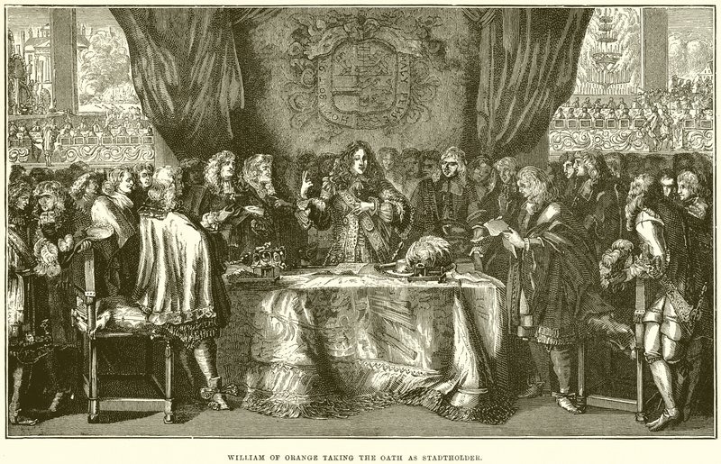 Wilhelm Orański składa przysięgę jako Stadtholder autorstwa English School