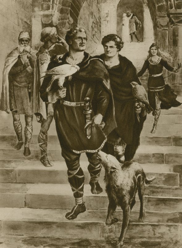 William Zdobywca idzie na sokoła (wklęsłodruk) autorstwa English School