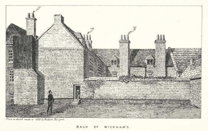Winchester College: Tył Wickhama (grawerowanie) autorstwa English School