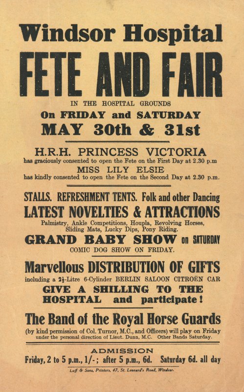 Szpital Windsor, Fete and Fair (druk) autorstwa English School