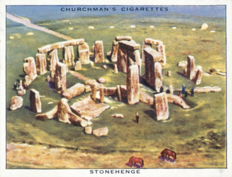 Wings Over The Empire: Stonehenge (kolorowa litografia) autorstwa English School