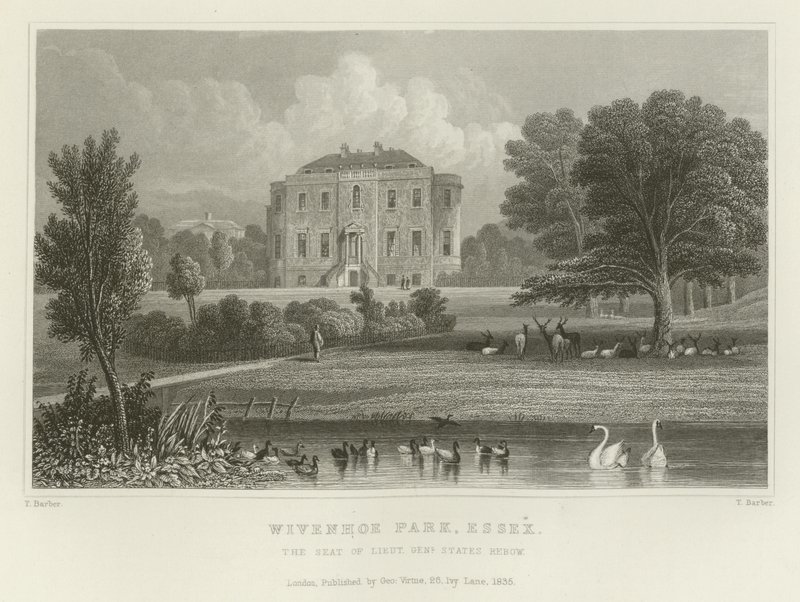 Wivenhoe Park, Essex, siedziba generała porucznika Rebow autorstwa English School