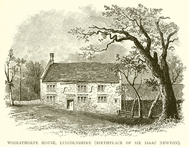 Woolsthorpe House, Lincolnshire (miejsce urodzenia Sir Isaaca Newtona) autorstwa English School