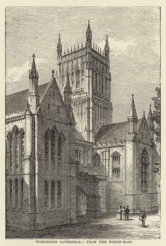 Katedra w Worcester, od strony północno-wschodniej autorstwa English School