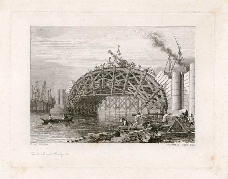 Works, Strand Bridge (tj. Waterloo Bridge), Londyn autorstwa English School