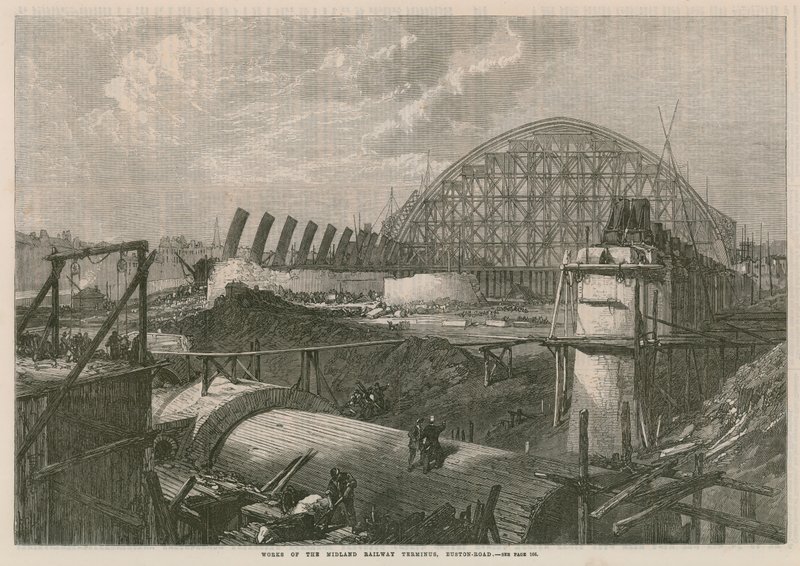 Prace końca Midland Railway na Euston Road autorstwa English School