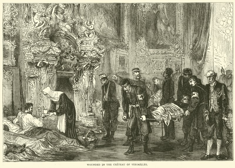 Ranny w pałacu wersalskim, styczeń 1871 r. autorstwa English School