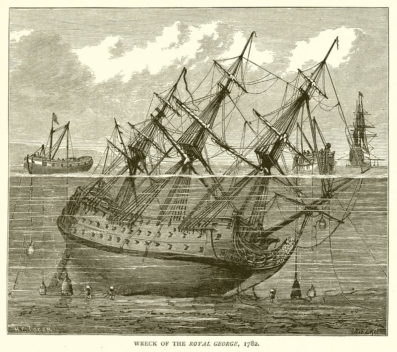 Wrak Royal George, 1782 autorstwa English School