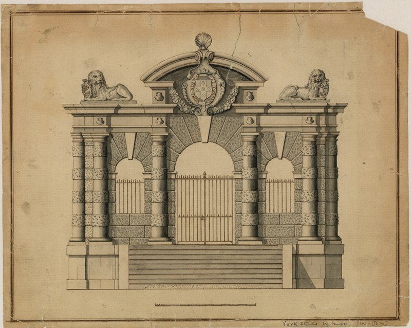 Schody York, Inigo Jones, ok. 1626 autorstwa English School