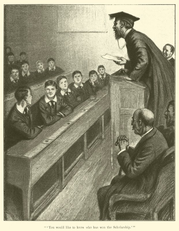 „Chciałbyś wiedzieć, kto wygrał stypendium” (grawerunek) autorstwa English School