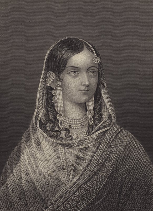 Zinat Mahal, ulubiona żona Bahadura Szacha II, ostatniego cesarza Mogołów (rycina) autorstwa English School