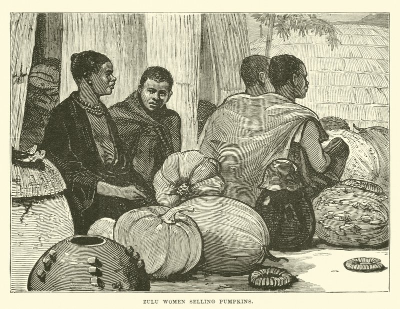 Zulu kobiety sprzedające dynie autorstwa English School