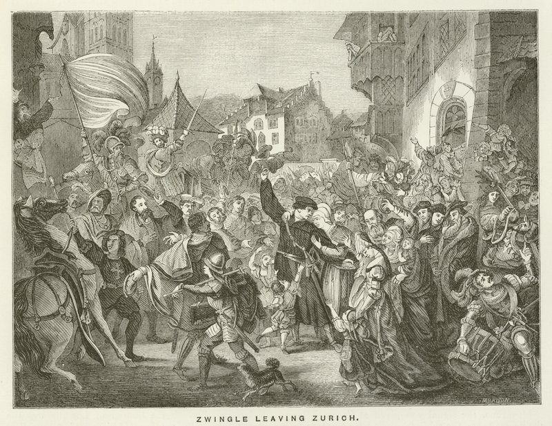 Zwingle wyjeżdża z Zurychu autorstwa English School
