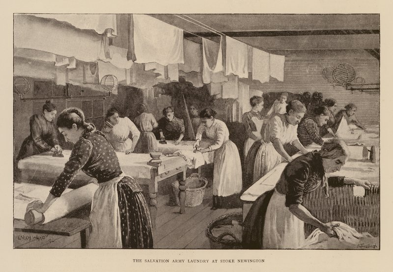 Pralnia Armii Zbawienia w Stoke Newington (grawerunek) autorstwa Enoch Ward
