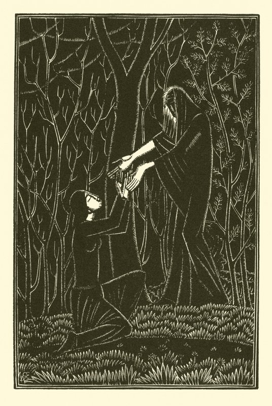 Śmierć i Pani (lito) autorstwa Eric Gill