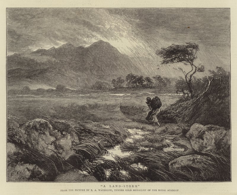 Lądowa burza autorstwa Ernest Albert Waterlow