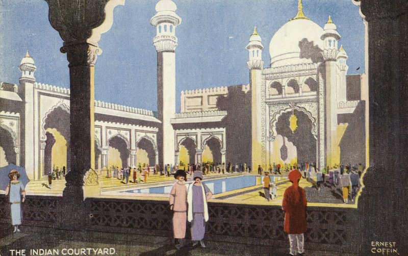 The Indian Courtyard, Wystawa Imperium Brytyjskiego, Wembley, 1924 autorstwa Ernest Coffin
