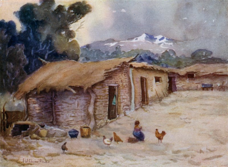 Chata Paisanos na granicy chilijskiej autorstwa Ernest William Christmas