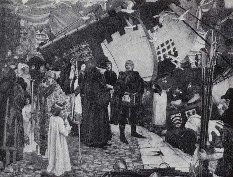 Urodzony we Włoszech angielski odkrywca John Cabot, który odkrył wybrzeże Ameryki Północnej autorstwa Ernest (after) Board
