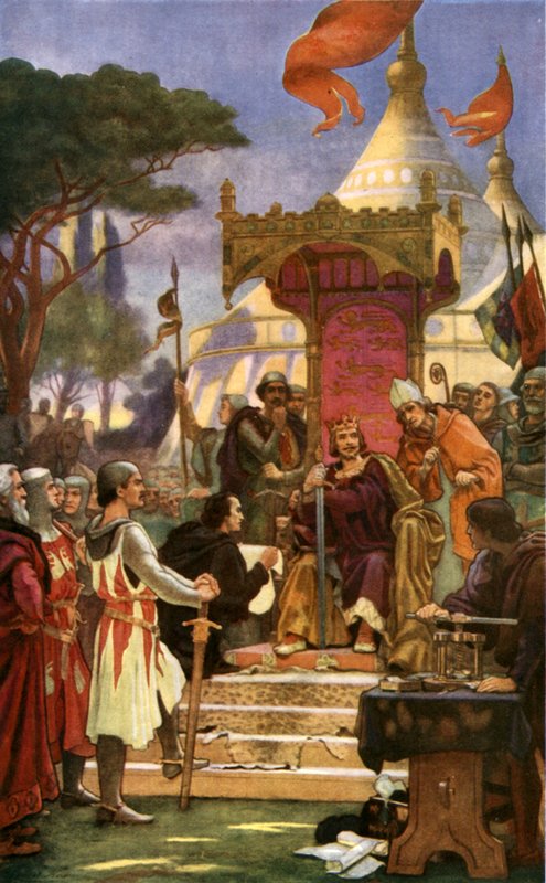 Król Jan podpisuje Magna Carta autorstwa Ernest (after) Normand