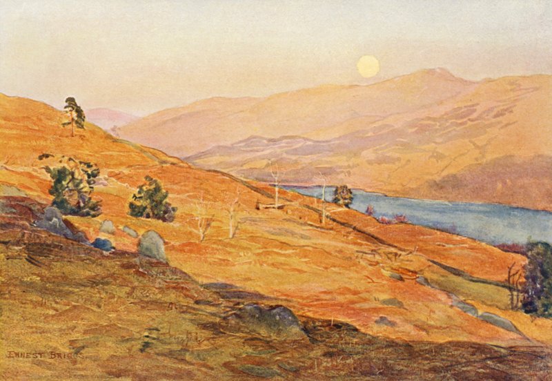 Kwietniowy wieczór na Loch Tay Side (kolorowa litografia) autorstwa Ernest Edward Briggs