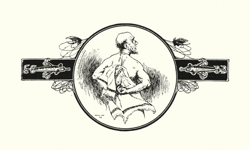 Rybak suszący plecy (litografia) autorstwa Ernest Edward Briggs