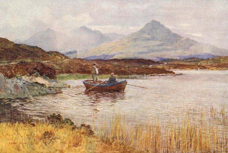 Loch Lundy i Ben Tee z góry Invergarry (kolorowa litografia) autorstwa Ernest Edward Briggs