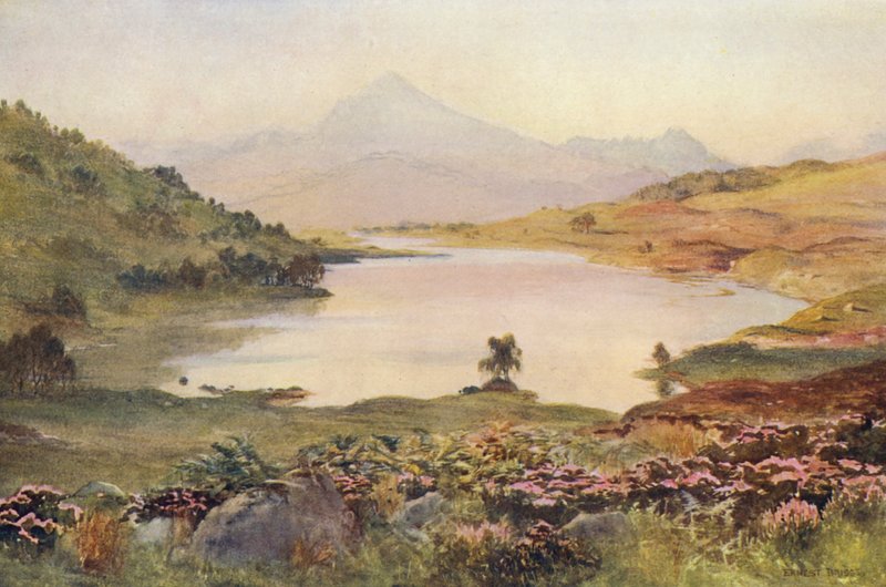 Loch Poulary (kolorowa litografia) autorstwa Ernest Edward Briggs