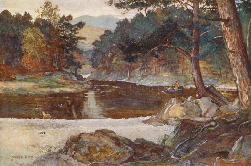 Rzeka Tummel w Pitlochry (kolorowa litografia) autorstwa Ernest Edward Briggs