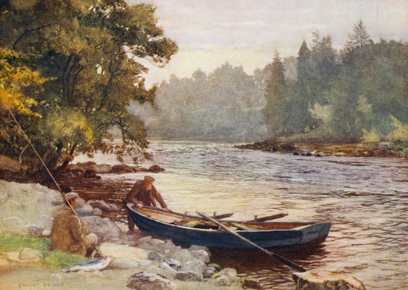 Tay poniżej Stobhall (kolorowa litografia) autorstwa Ernest Edward Briggs