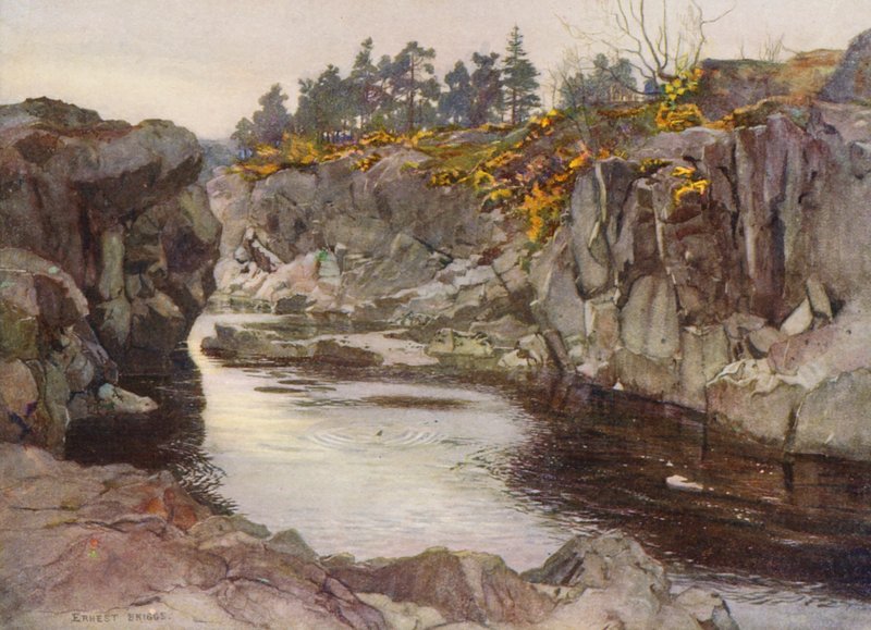Wąwóz poniżej Linn (kolorowa litografia) autorstwa Ernest Edward Briggs
