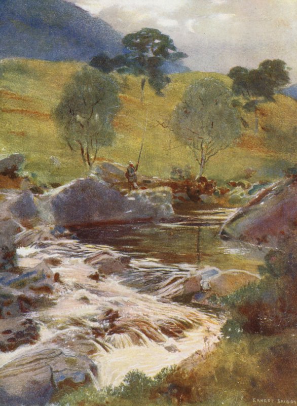 Główne wody rzeki Dochart (kolorowa litografia) autorstwa Ernest Edward Briggs