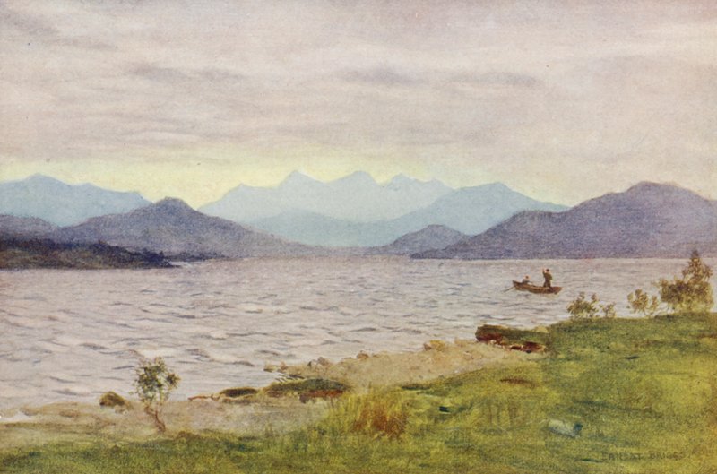 Jezioro z Kinloch-Rannoch (kolorowa litografia) autorstwa Ernest Edward Briggs