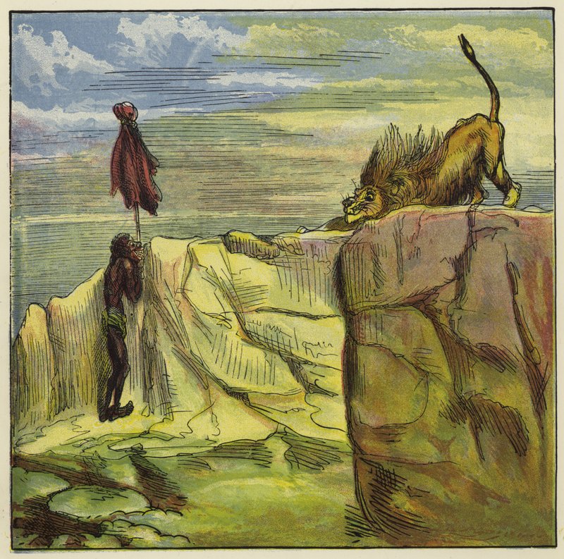 Polowanie na lwa w Aszanti autorstwa Ernest Henry Griset
