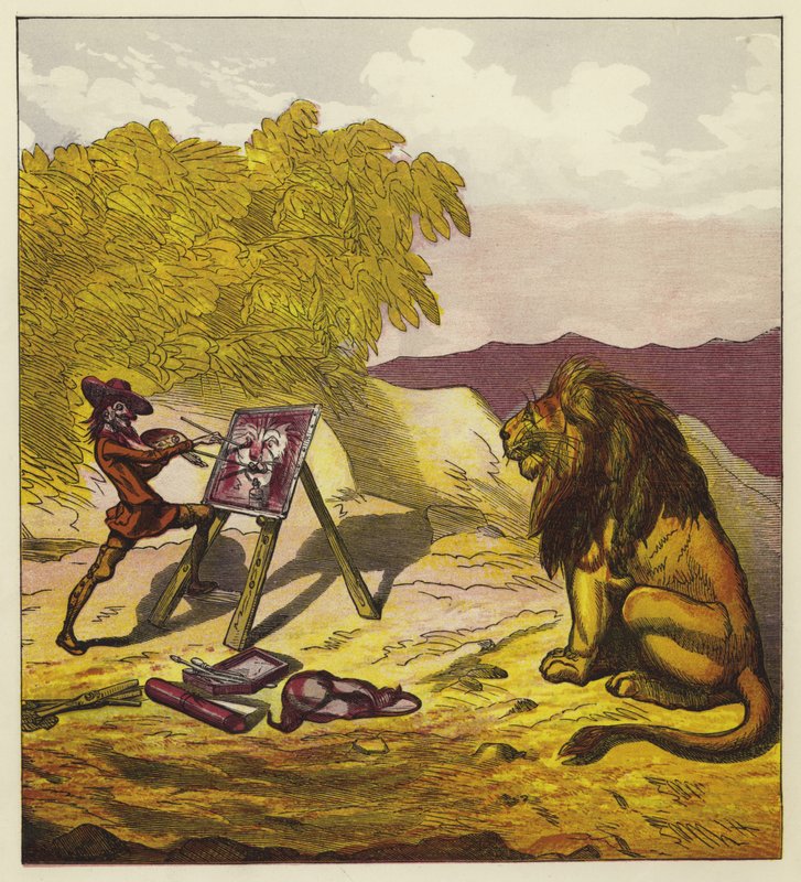John Bold maluje lwa autorstwa Ernest Henry Griset