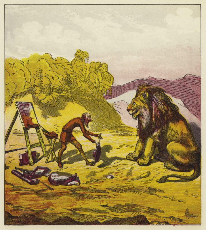 Spotkanie Johna Bolda z lwem autorstwa Ernest Henry Griset
