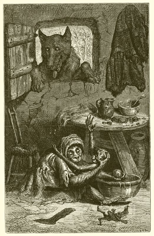 Pielęgniarka i Wilk autorstwa Ernest Henry Griset