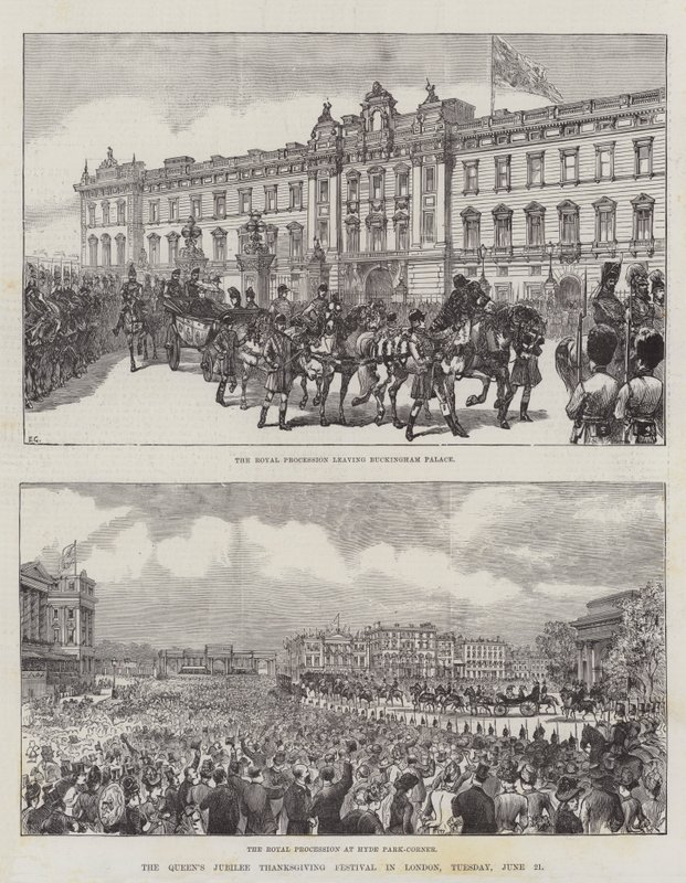 Jubileuszowy Festiwal Dziękczynienia Królowej w Londynie, wtorek, 21 czerwca autorstwa Ernest Henry Griset