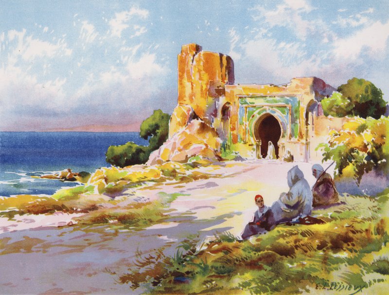 Okolice Rabatu, Maroko (kolor lito) autorstwa Ernest Louis Lessieux