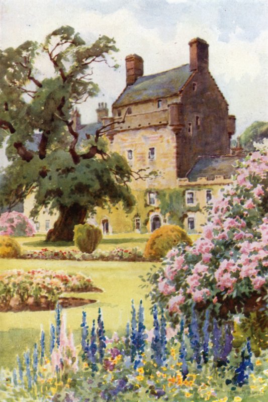 Bemersyde House (kolor lito) autorstwa Ernest William Haslehust