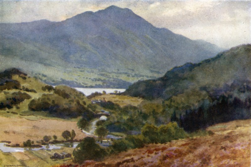 Ben Venue i Loch Achray, Trossachs (kolor lito) autorstwa Ernest William Haslehust