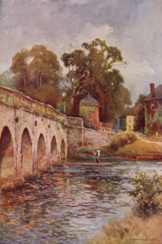 Clopton Bridge, Stratford-on-Avon (kolor lito) autorstwa Ernest William Haslehust