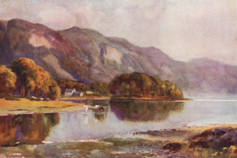 Derwentwater z Friars Crag (kolor lito) autorstwa Ernest William Haslehust